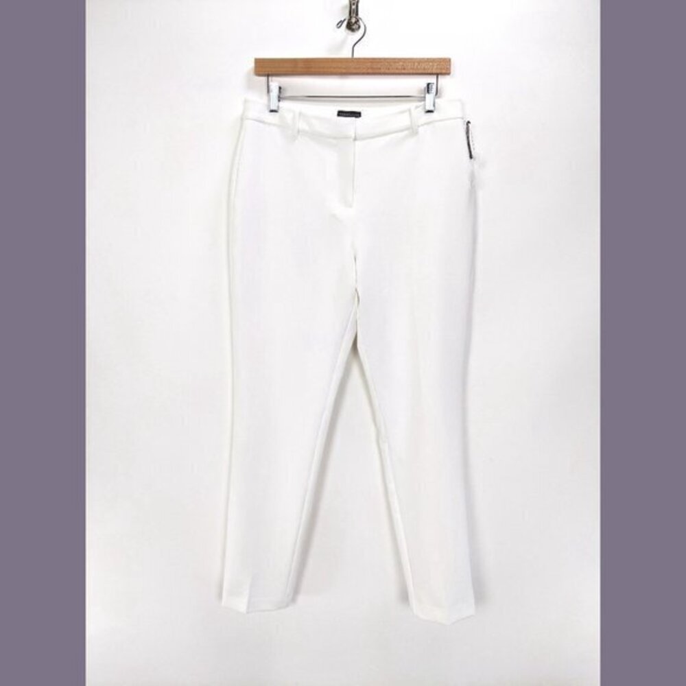 Vince Camuto Size 8 Womens High Rise Flat front Dress Pants Trousers in White